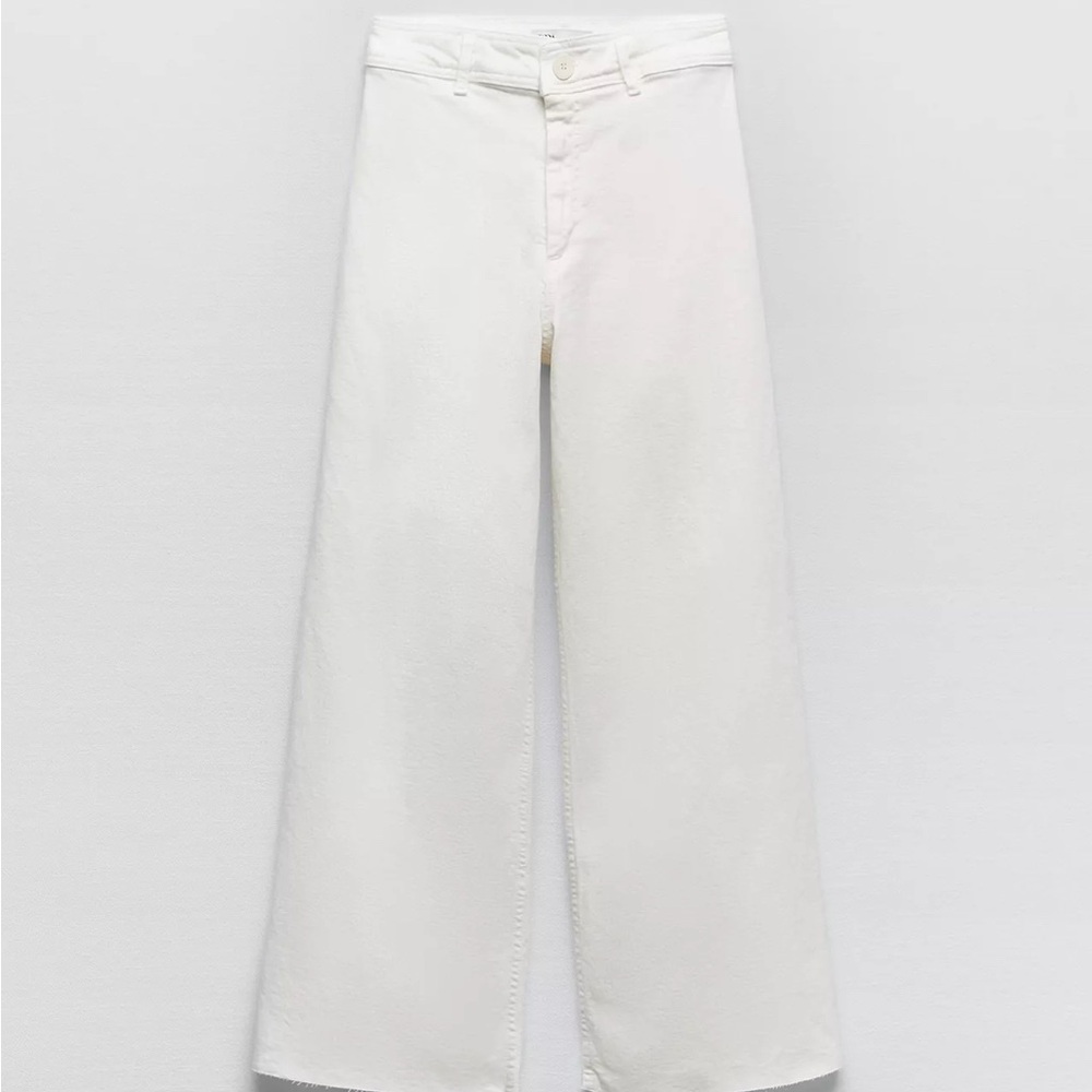 Zara Ecru Marine Straight Jeans